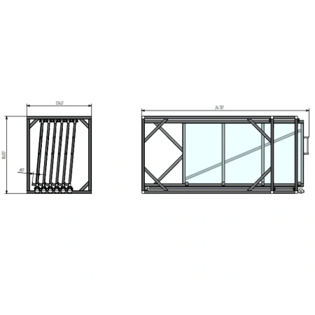 Стеллаж для вертикального хранения листового металла 2,5х1,25_1т_6к от компании Абсолют